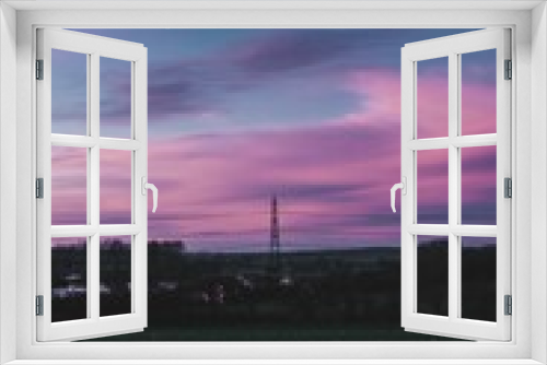 Fototapeta Naklejka Na Ścianę Okno 3D - Pink Sky Over a Pylon