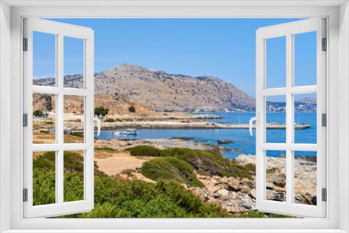 Fototapeta Naklejka Na Ścianę Okno 3D - Rocky coast with transparent water near Glistra and Ladros beach on the island of Rhodes