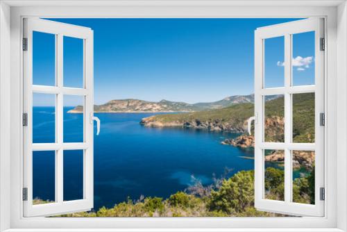 Fototapeta Naklejka Na Ścianę Okno 3D - Turquoise Mediterranean on the rocky west coast Corsica