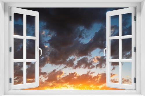 Fototapeta Naklejka Na Ścianę Okno 3D - Beautiful bright sunset sky. Dramatic colorful clouds after sunset. Nature backgrounds.Beautiful bright sunset sky. Dramatic colorful clouds after sunset. Nature backgrounds.