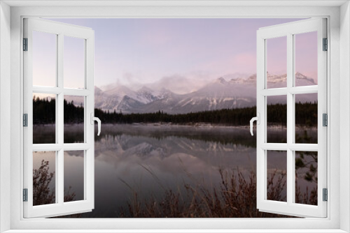 Fototapeta Naklejka Na Ścianę Okno 3D - Majestic Misty Mountain Reflecting on the Lake