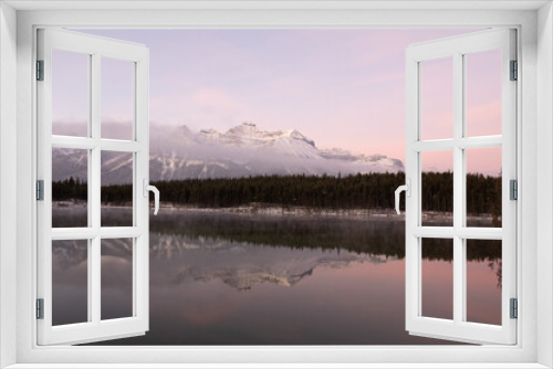 Fototapeta Naklejka Na Ścianę Okno 3D - Mountain Reflected Over the Glassy Lake