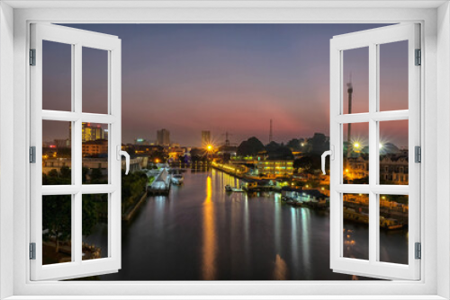 Fototapeta Naklejka Na Ścianę Okno 3D - Sunrise at Port of Malacca, Malaysia.