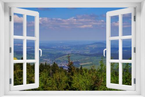 Fototapeta Naklejka Na Ścianę Okno 3D - Blick vom Fichtelberg auf das Erzgebirge