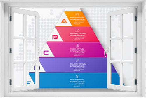 Business concept design with triangle and 5 options,Infographic template can be used for presentation,Vector illustration.