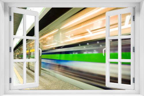 Fototapeta Naklejka Na Ścianę Okno 3D - speed train subway