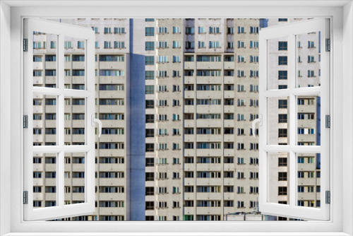 Fototapeta Naklejka Na Ścianę Okno 3D - City apartment block, pattern of tenement building