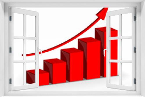 3D Growth bar graph. Vector business concept.