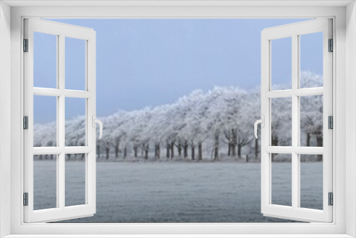 Fototapeta Naklejka Na Ścianę Okno 3D - Winter. Snow. Frost. Frederiksoord Drenthe Netherlands. Maatschappij van Weldadigheid