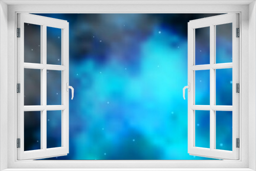 Fototapeta Naklejka Na Ścianę Okno 3D - Dark BLUE vector background with colorful stars. Blur decorative design in simple style with stars. Theme for cell phones.