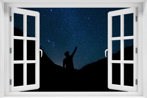 Fototapeta Naklejka Na Ścianę Okno 3D - 
DARK NIGHT IN A STARRY SKY