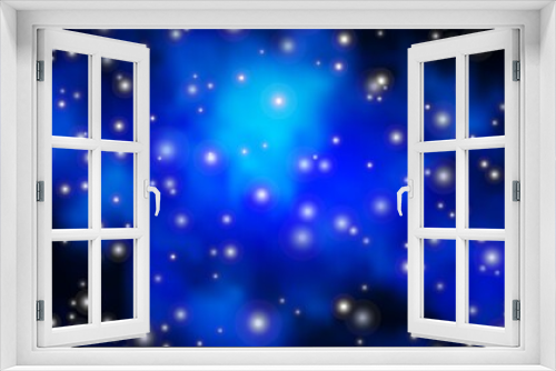 Fototapeta Naklejka Na Ścianę Okno 3D - Dark BLUE vector pattern with abstract stars. Shining colorful illustration with small and big stars. Pattern for websites, landing pages.