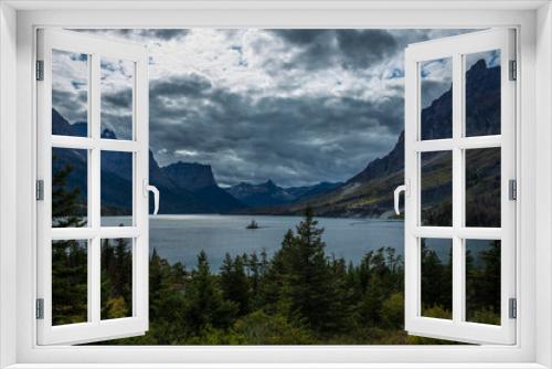 Fototapeta Naklejka Na Ścianę Okno 3D - goose island in St Mary lake, glacier national park, montana
