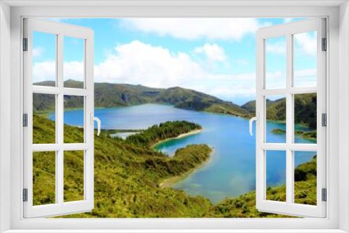 Fototapeta Naklejka Na Ścianę Okno 3D - View of lake - São Miguel, Açores