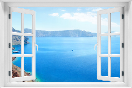 Fototapeta Naklejka Na Ścianę Okno 3D - Caldera at Oia island Santorini