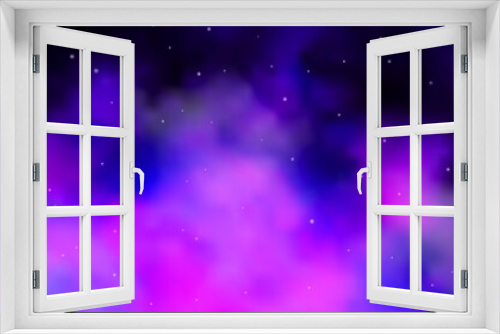 Fototapeta Naklejka Na Ścianę Okno 3D - Dark Purple vector layout with bright stars. Blur decorative design in simple style with stars. Best design for your ad, poster, banner.