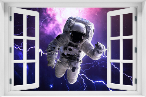 Fototapeta Naklejka Na Ścianę Okno 3D - Astronaut in outer space. Spacewalk. Elements of this image furnished by NASA