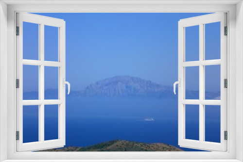Fototapeta Naklejka Na Ścianę Okno 3D - Straight of Gibraltar on a sunny, clear day. Rif Mountains of Northern Africa, one of 