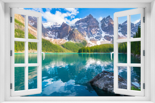 Fototapeta Naklejka Na Ścianę Okno 3D - Beautiful view of Moraine Lake in Rocky Mountains - Banff National Park, Alberta - Canada