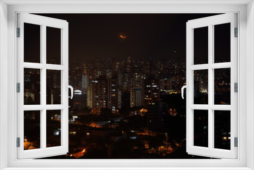Fototapeta Naklejka Na Ścianę Okno 3D - night city in the city
