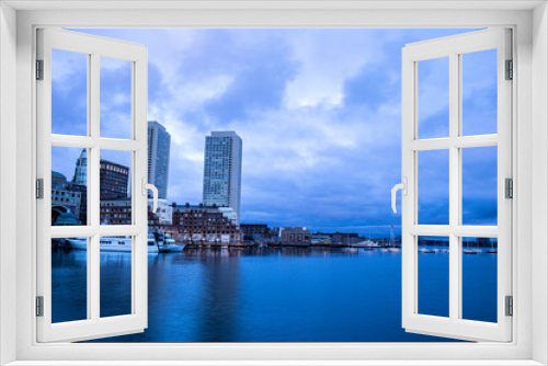 Fototapeta Naklejka Na Ścianę Okno 3D - boston skyline over water