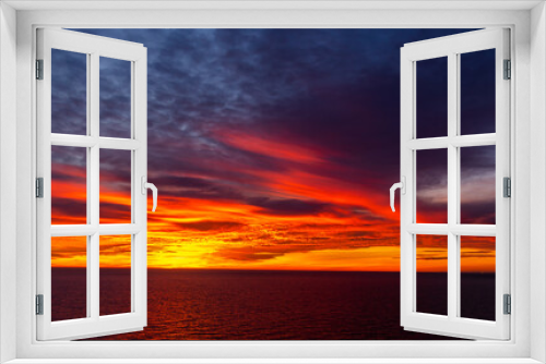 Fototapeta Naklejka Na Ścianę Okno 3D - Beautiful dark orange sky evening beauty and Clouds at sunset