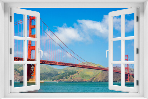 Fototapeta Naklejka Na Ścianę Okno 3D - A view of Golden Gate Bridge From Crissy Field East Beach view point, San Francisco, California, USA