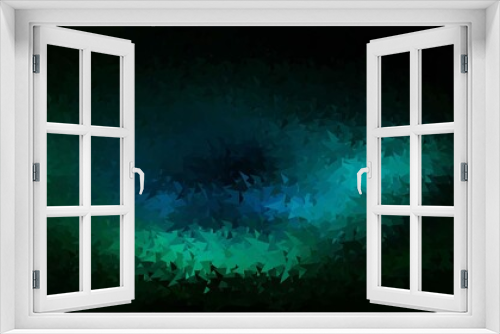 Fototapeta Naklejka Na Ścianę Okno 3D - Dark blue, green vector triangle mosaic backdrop.