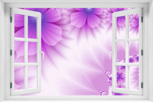 Fototapeta Naklejka Na Ścianę Okno 3D - Original and futuristic background with fractal flower. Bright colorful fractal flower, digital artwork for creative graphic design. Multicolored background.