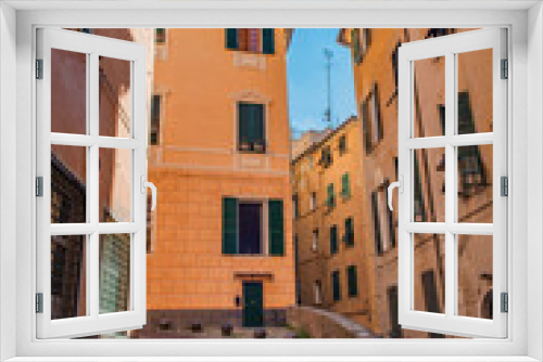 Fototapeta Naklejka Na Ścianę Okno 3D - Narrow street in the historic center of Genoa, Italy