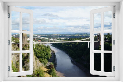 Fototapeta Naklejka Na Ścianę Okno 3D - Huge Bridge Over The River