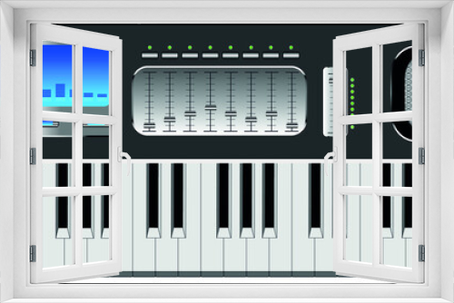 Music synthesizer in flat style