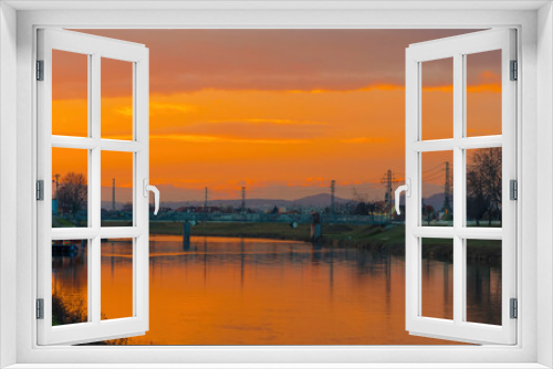 Fototapeta Naklejka Na Ścianę Okno 3D - Barevný západ slunce