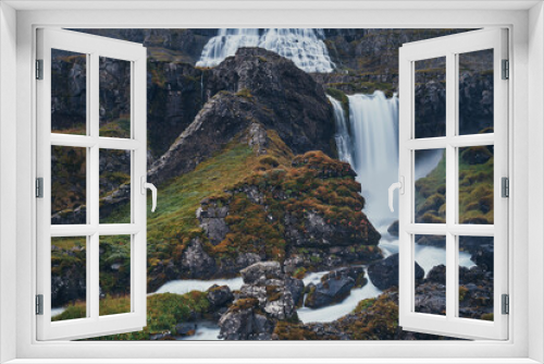Fototapeta Naklejka Na Ścianę Okno 3D - The waterfall Dynjandi. Iceland. Northern fjords.