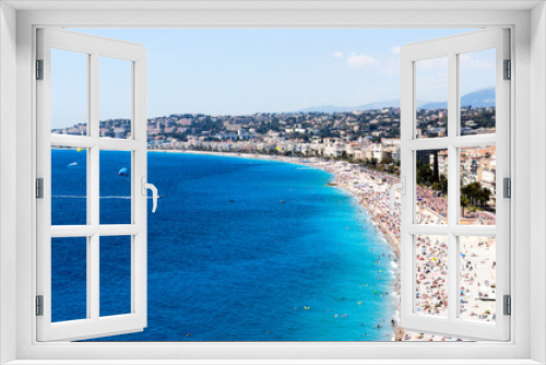 Fototapeta Naklejka Na Ścianę Okno 3D - View of the beaches in Nice, France, French Riviera