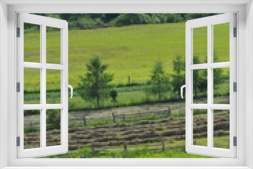 Fototapeta Naklejka Na Ścianę Okno 3D - Warmia - widok na uprawy