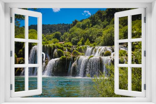Fototapeta Naklejka Na Ścianę Okno 3D - Waterfalls in national park. Krka National Park, Croatia