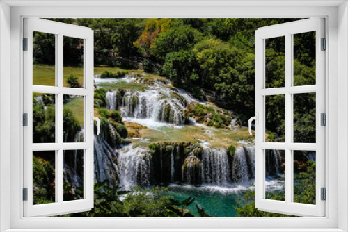 Fototapeta Naklejka Na Ścianę Okno 3D - Waterfalls in national park. Krka National Park, Croatia