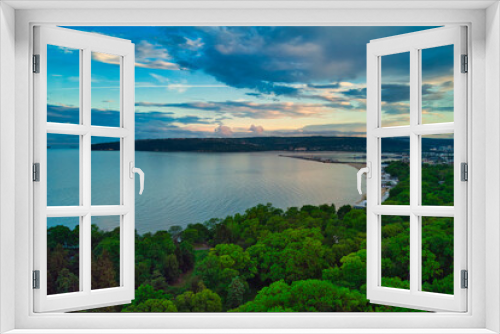 Fototapeta Naklejka Na Ścianę Okno 3D - Sunset from above the Varna sea garden