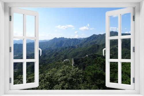 Fototapeta Naklejka Na Ścianę Okno 3D - Great Wall of China, Mutianyu, China.  Epic view on a rare, clear day.