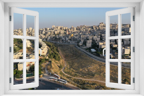 Fototapeta Naklejka Na Ścianę Okno 3D - Security Wall divide Israel and Palestine- Aerial view