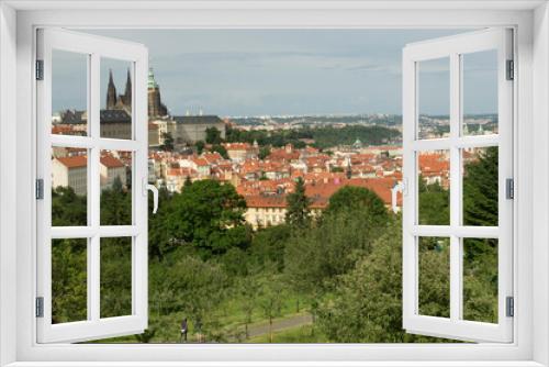 Fototapeta Naklejka Na Ścianę Okno 3D - Prague castle view petrin