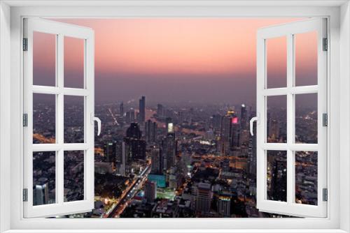 Fototapeta Naklejka Na Ścianę Okno 3D - City skyline of Bangkok at night - Thailand