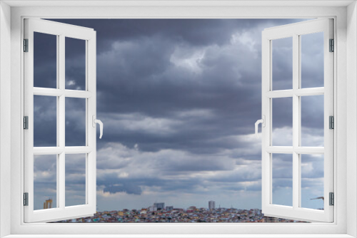 Fototapeta Naklejka Na Ścianę Okno 3D - Céu azul com nuvens