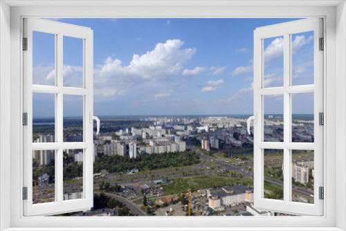 Fototapeta Naklejka Na Ścianę Okno 3D - Residential area of Kiev (drone image).
