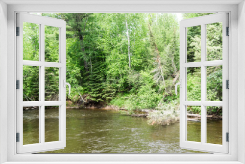 Fototapeta Naklejka Na Ścianę Okno 3D - Wooded river landscape