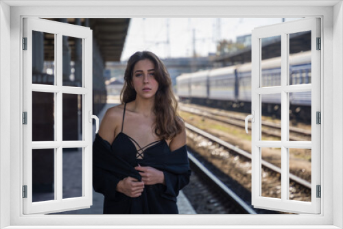 Portrait of young girl on the platform