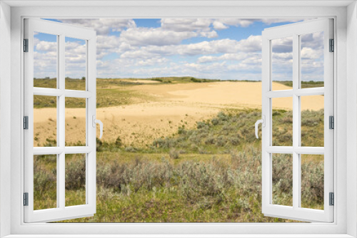 Fototapeta Naklejka Na Ścianę Okno 3D - Landscape of the Great Sandhills near the town of Leader, Saskatchewan, Canada