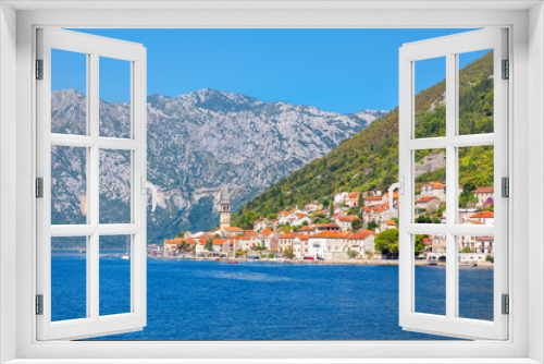 Fototapeta Naklejka Na Ścianę Okno 3D - Perast Coastal Old Town in Montenegro , Scenery of Kotor Bay 