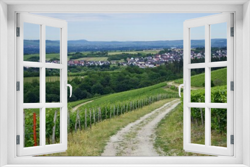 Fototapeta Naklejka Na Ścianę Okno 3D - Blick auf Kiedrich im Rheingau
